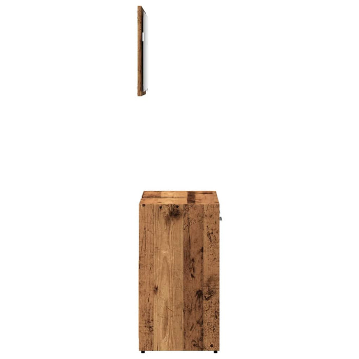 Mobile da Bagno con Specchio-Armadietto a Specchio da Bagno in Legno Antico Legno Multistrato 521259