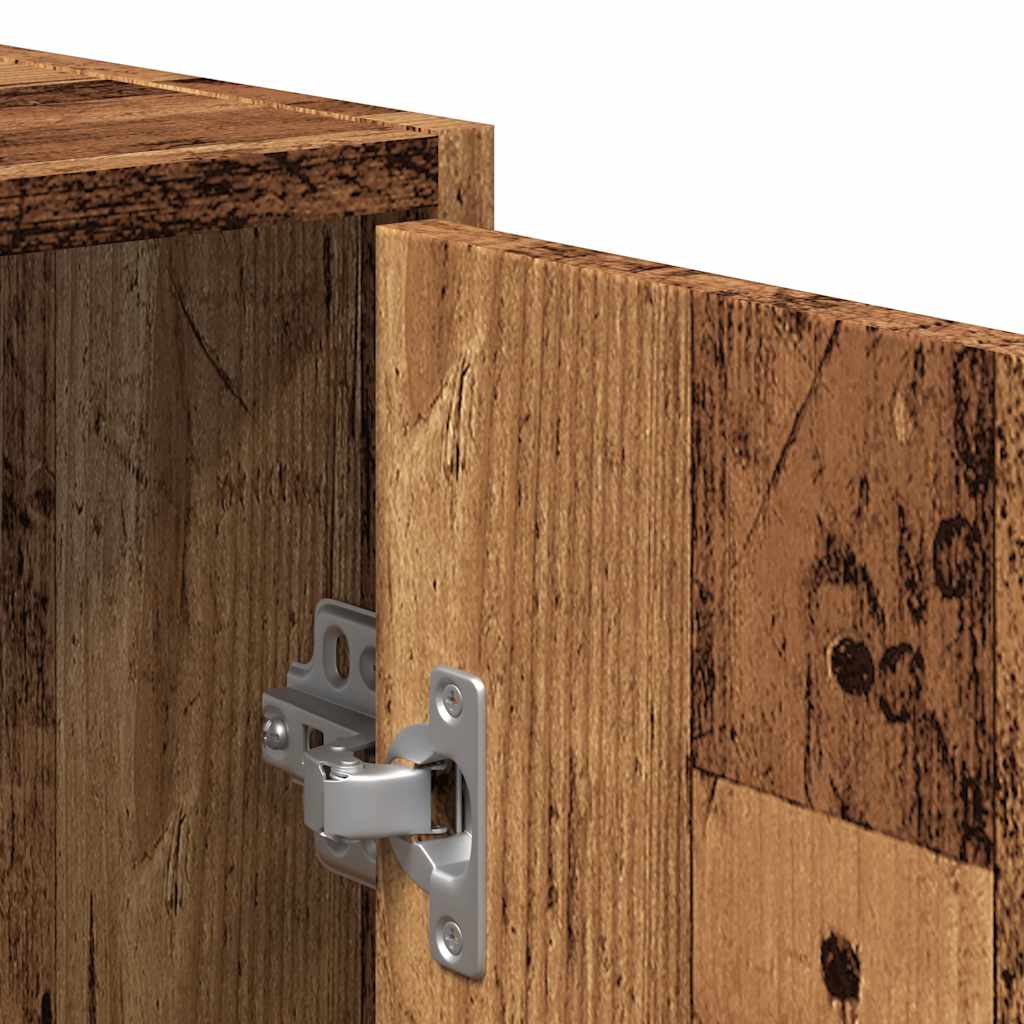 Mobile da Bagno con Specchio-Armadietto a Specchio da Bagno in Legno Antico Legno Multistrato 521259