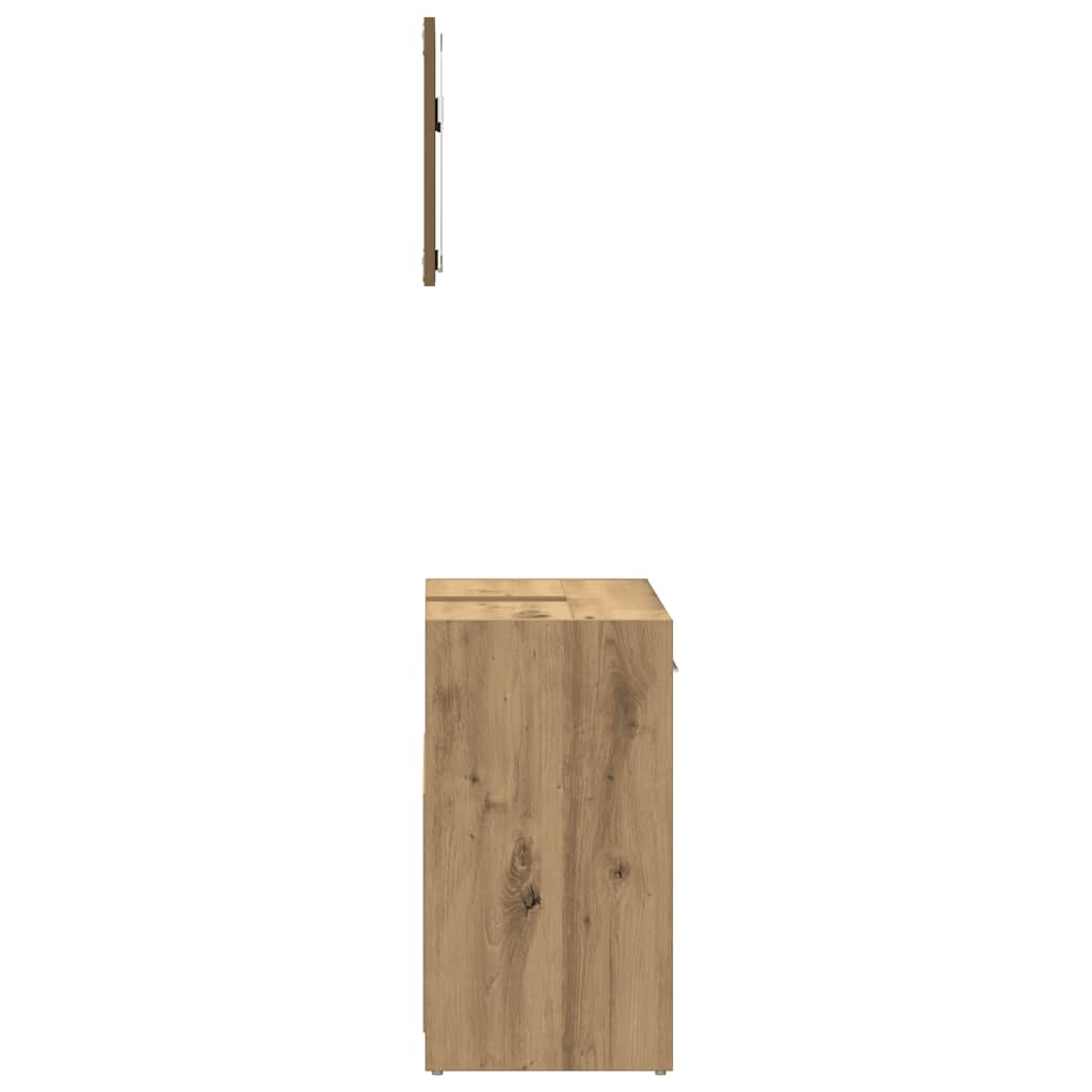 Mobile da Bagno con Specchio-Armadietto a Specchio da Bagno Rovere Artigianale Truciolato 347703