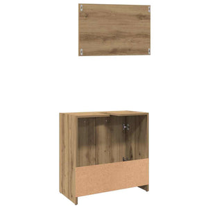 Mobile da Bagno con Specchio-Armadietto a Specchio da Bagno Rovere Artigianale Truciolato 347703