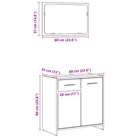 vidaXL Mobile da Bagno con Specchio Rovere Artigianale Truciolato