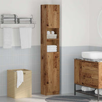 Mobile da Bagno Legno Antico 32x25,5x190 cm in Truciolato 856048