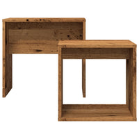 Tavolini Impilabili 2 pz Legno Antico in Truciolato