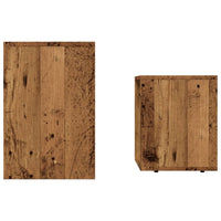 Tavolini Impilabili 2 pz Legno Antico in Truciolato