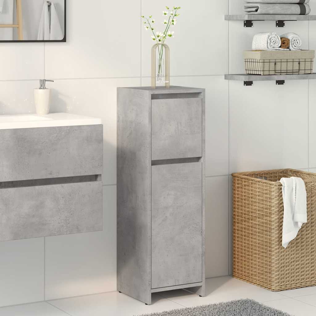vidaXL Mobile da Bagno Grigio Cemento 30x30x95 cm in Legno Multistrato