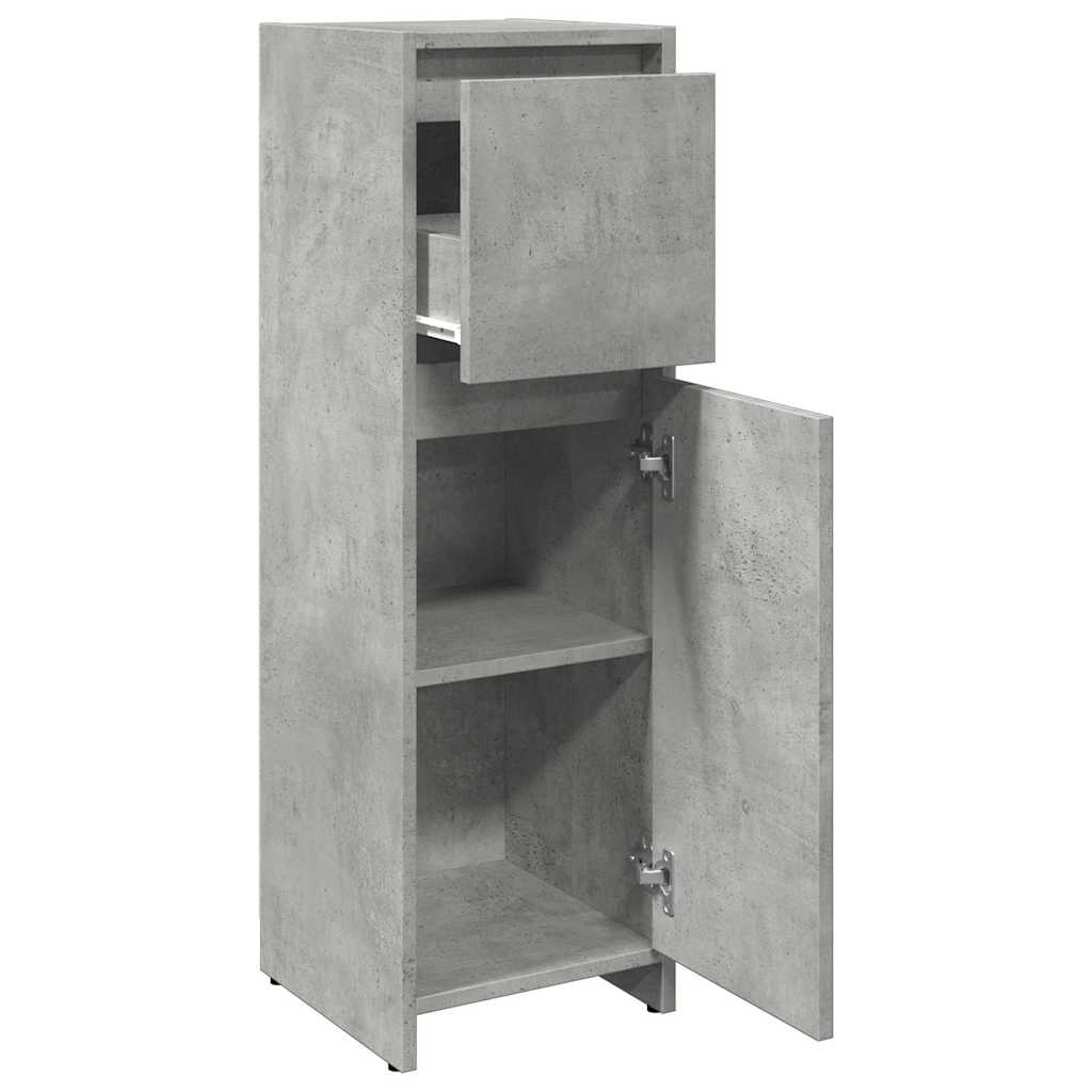 vidaXL Mobile da Bagno Grigio Cemento 30x30x95 cm in Legno Multistrato