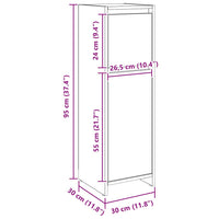 vidaXL Armadietto Bagno Artigianale 30x30x95 cm in Legno Multistrato