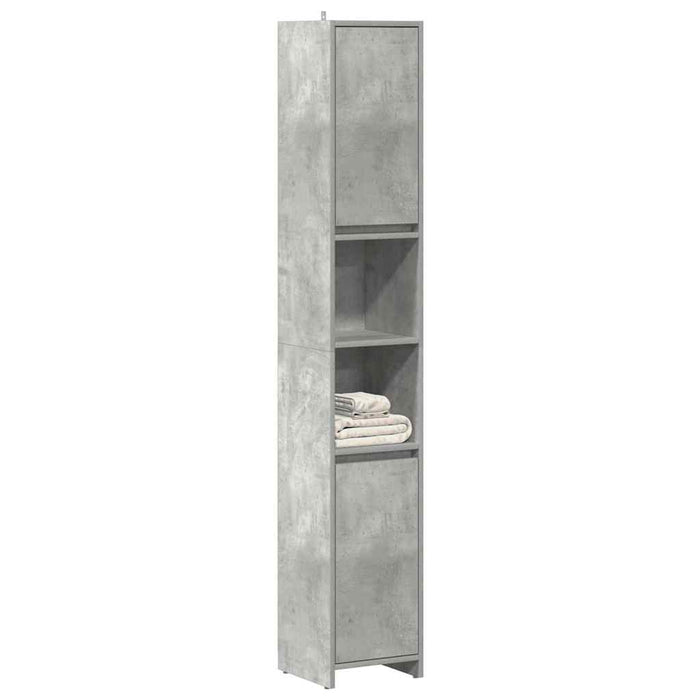 Mobile da Bagno Grigio Cemento 30x30x183,5 cm Legno Multistrato 856063