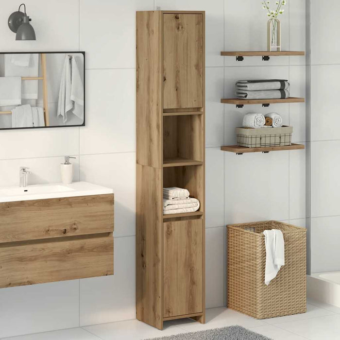 Mobile da Bagno Rovere Artigianale 30x30x183,5 cm in Truciolato 856065