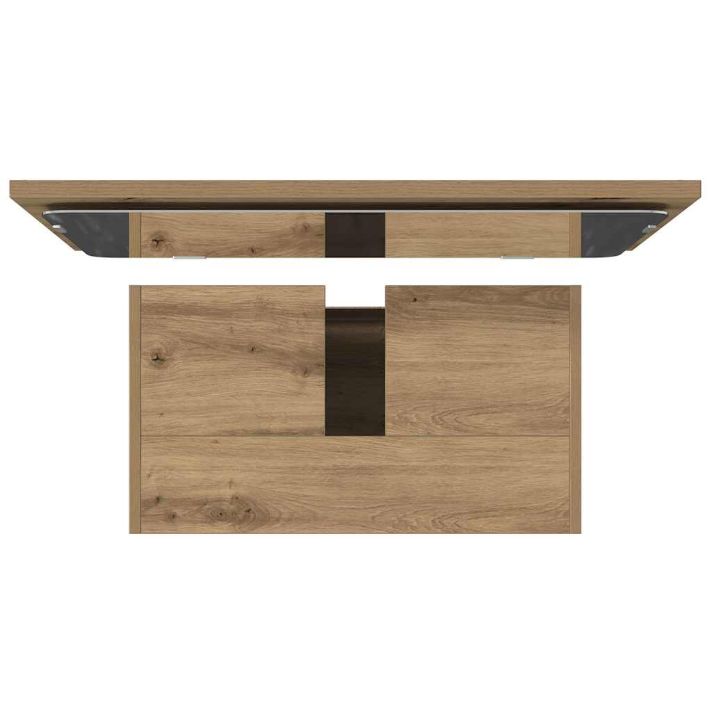 vidaXL Set Mobili da Bagno 2 pz Rovere Artigianale Legno Multistrato