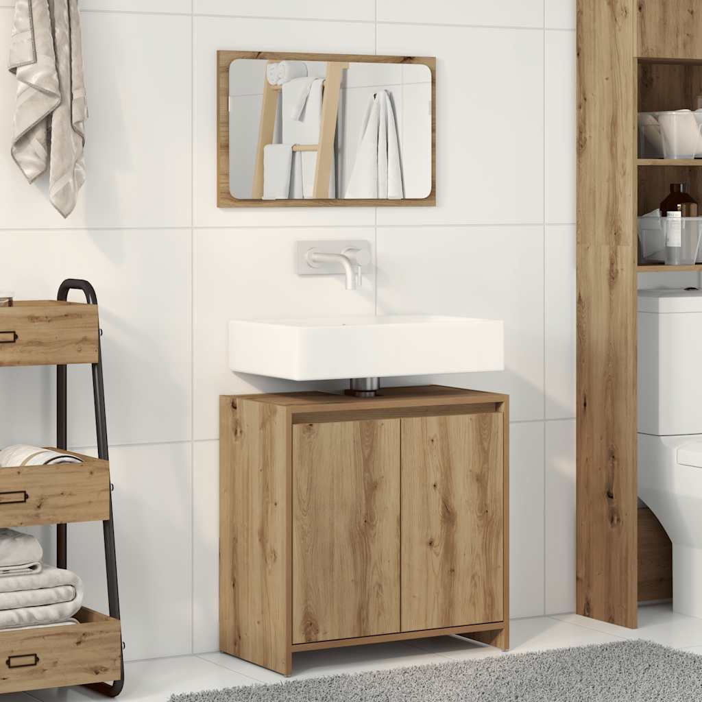 vidaXL Set Mobili da Bagno 2 pz Rovere Artigianale Legno Multistrato