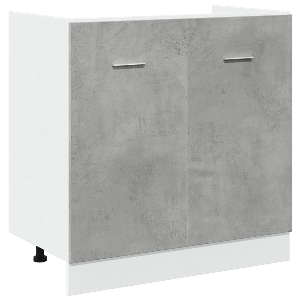 vidaXL Armadio per Lavabo “Lyon” Grigio Cemento 80x46x81,5 cm in