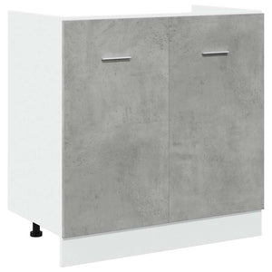 vidaXL Armadio per Lavabo “Lyon” Grigio Cemento 80x46x81,5 cm in