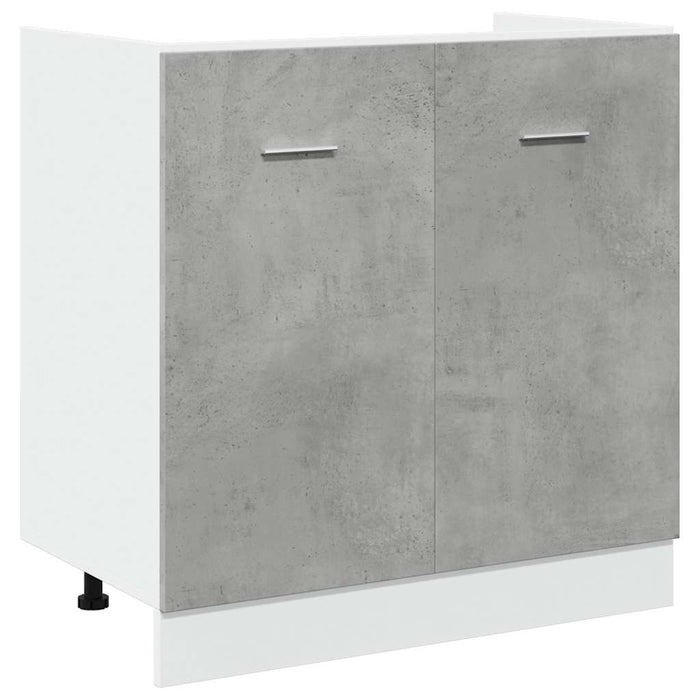 Armadio per Lavabo "Lyon"-Mobiletto da bagno Grigio Cemento 80x46x81,5 cm in