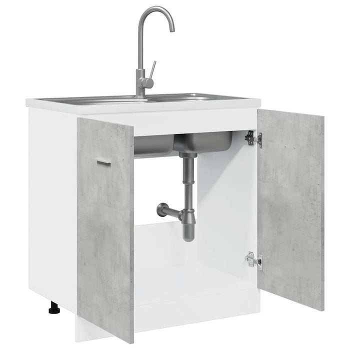 vidaXL Armadio per Lavabo “Lyon” Grigio Cemento 80x46x81,5 cm in
