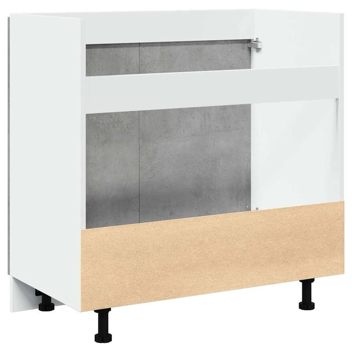 Armadio per Lavabo "Lyon"-Mobiletto da bagno Grigio Cemento 80x46x81,5 cm in