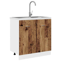 Mobile Sottolavello "Lyon"-Armadietto da bagno Legno Antico 80x46x81,5cm