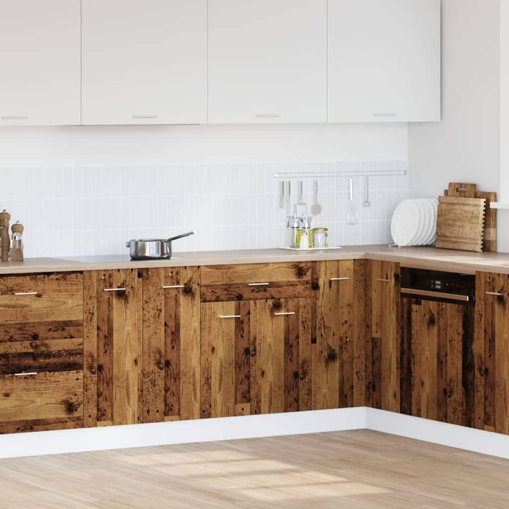 vidaXL Cassettiera “Lyon” Inferiore Legno Antico 60x46x81,5 cm