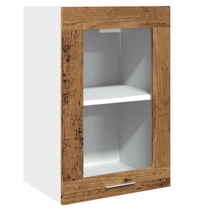 Mobile Pensile “Lyon” Vetro Legno Antico 40x31x60 cm 856098