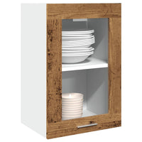 Mobile Pensile “Lyon” Vetro Legno Antico 40x31x60 cm 856098