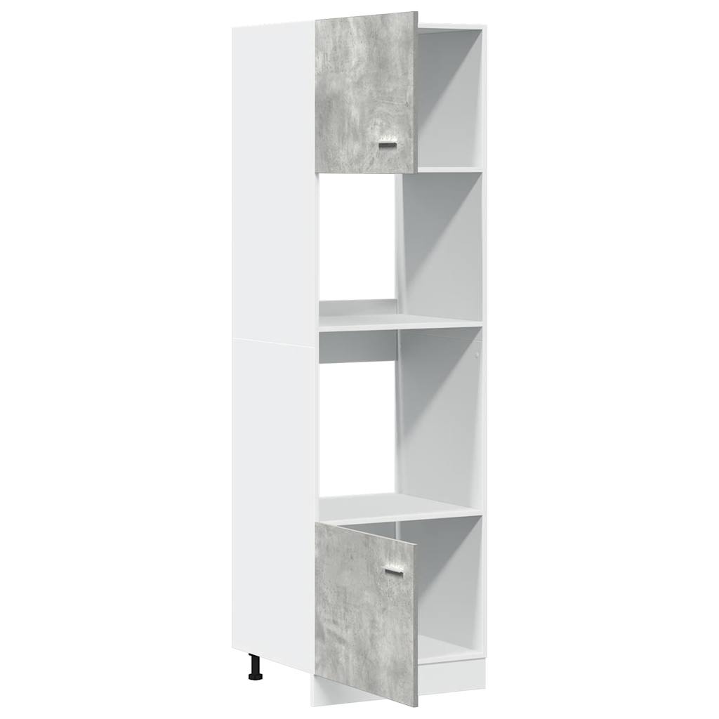 vidaXL Mobile per Microonde “Lyon” Grigio Cemento 60x57x207 cm