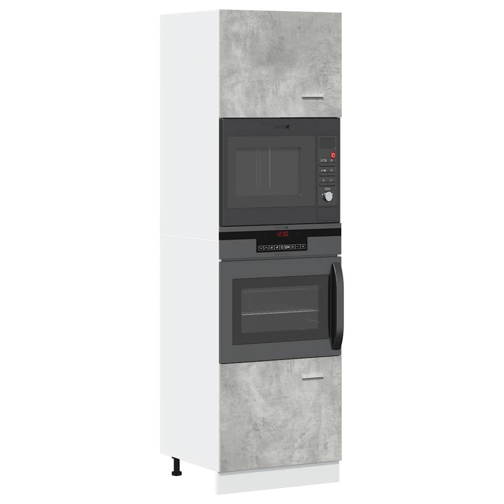 vidaXL Mobile per Microonde “Lyon” Grigio Cemento 60x57x207 cm