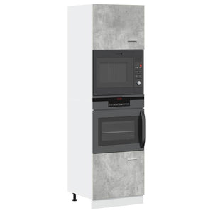 vidaXL Mobile per Microonde “Lyon” Grigio Cemento 60x57x207 cm