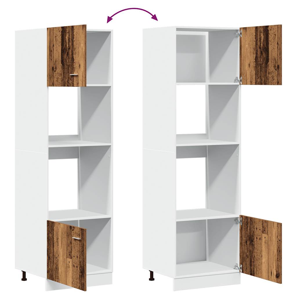 Mobile per Microonde “Lyon” Legno Antico 60x57x207 cm 856128