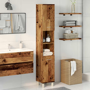 Mobile da Bagno Legno Antico 30x30x179 cm in Legno Multistrato 856140