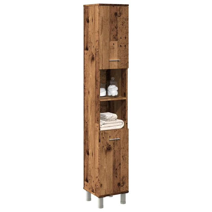 Mobile da Bagno Legno Antico 30x30x179 cm in Legno Multistrato 856140