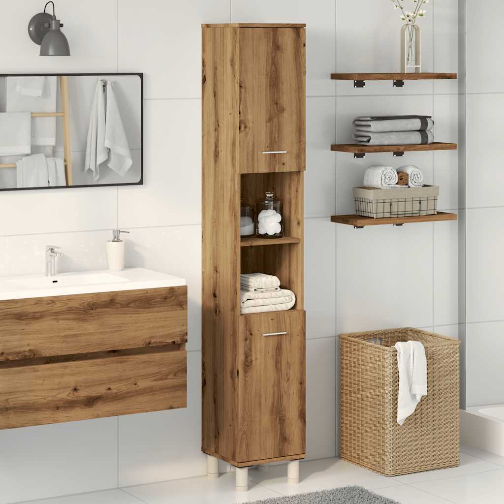 Mobiletto da Bagno Rovere Artigianale Legno Multistrato