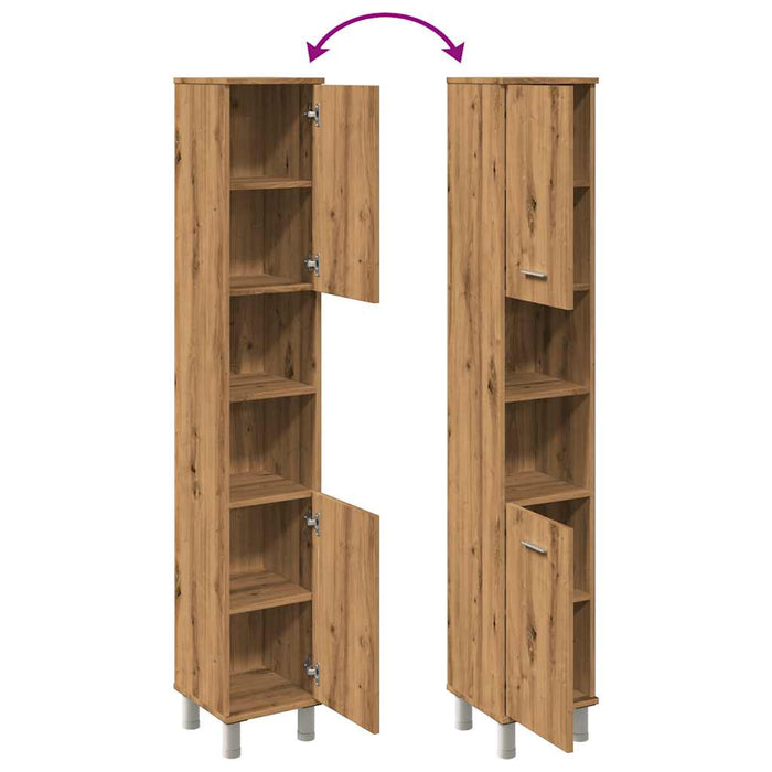 Mobiletto da Bagno Rovere Artigianale Legno Multistrato