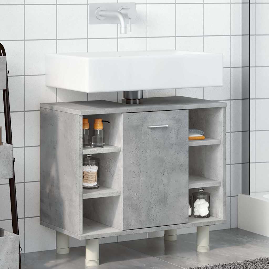 Mobile da Bagno Grigio Cemento 60x32x53,5 cm Legno Multistrato