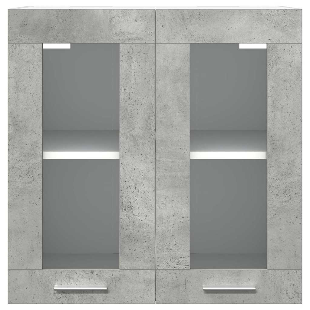 Pensile da Cucina con Anta in Vetro Grigio Cemento 60x31x60 cm 856166