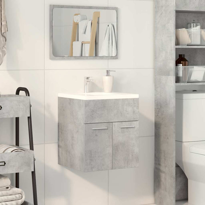 Mobile Lavabo Bagno-Armadietto da bagno Grigio Cemento 41x38,5x46 cm in Truciolato