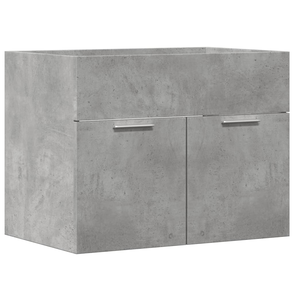 Mobile Sottolavabo-Armadietto da bagno Grigio Cemento 60x38,5x46 Legno Multistrato