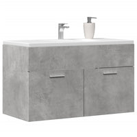 Mobile Sottolavabo-Armadietto da bagno Grigio Cemento 80x38,5x46 cm Multistrato
