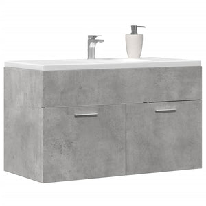 Mobile Sottolavabo-Armadietto da bagno Grigio Cemento 80x38,5x46 cm Multistrato