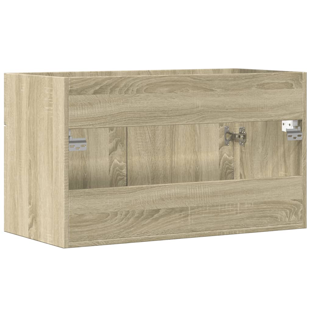 Mobile Lavabo Bagno-Armadietto da bagno Rovere Sonoma 90x38,5x46 cm Multistrato