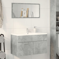 Mobile Lavabo Bagno-Armadietto da bagno Grigio Cemento 90x38,5x46 cm Multistrato