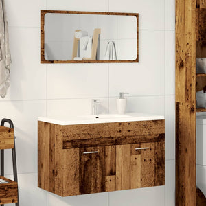 Mobile Lavabo Bagno-Armadietto da bagno Legno Antico 90x38,5x46 cm Multistrato