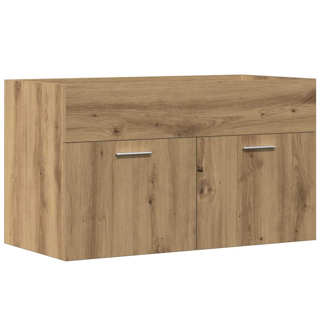 Mobile Lavabo Bagno-Armadietto da bagno Rovere Artigianale 90x38,5x46cm Multistrato