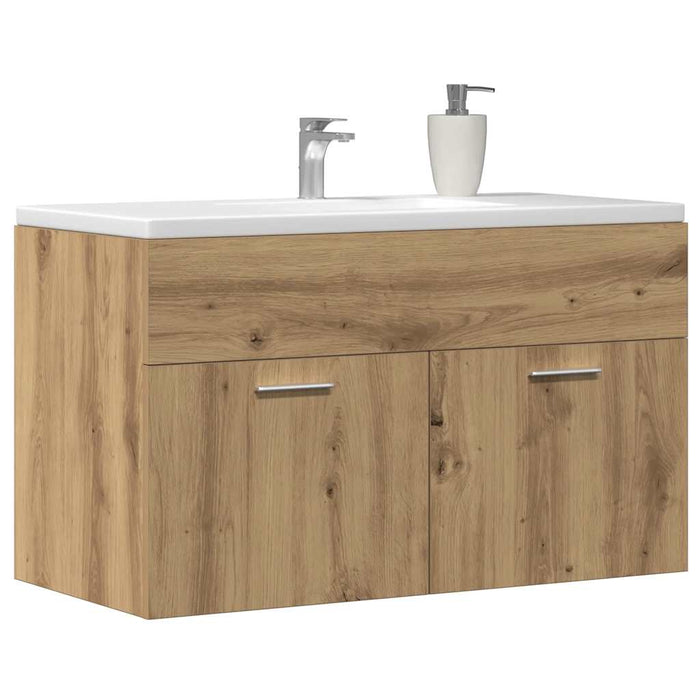 vidaXL Mobile Lavabo Bagno Rovere Artigianale 90x38,5x46cm Multistrato