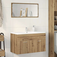 Mobile Lavabo Bagno-Armadietto da bagno Rovere Artigianale 90x38,5x46cm Multistrato