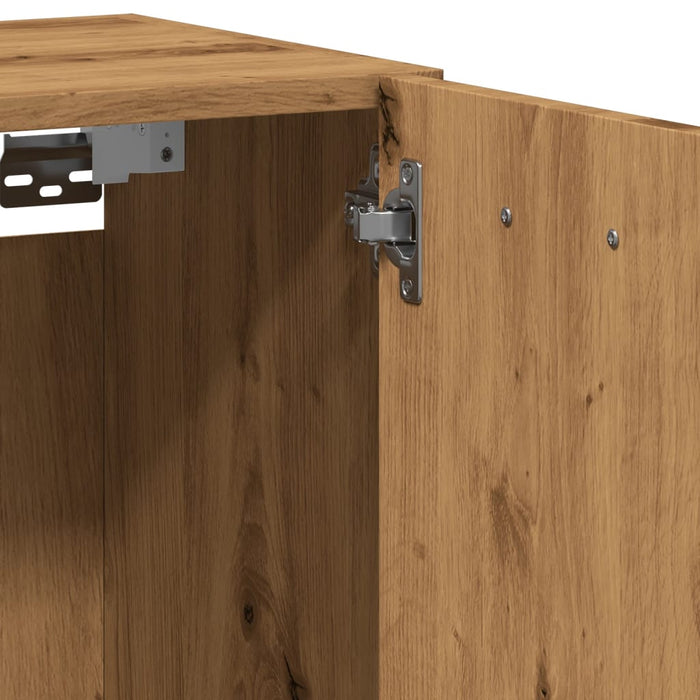 vidaXL Mobile Pensile Bagno Rovere Artigianale 30x30x80cm Truciolato