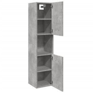 vidaXL Mobile Pensile da Bagno Grigio Cemento 30x30x130cm Truciolato