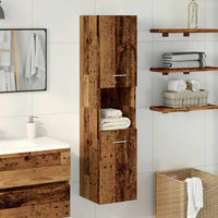 Mobile Pensile da Bagno Legno Antico 30x30x130 cm in Truciolato 856221