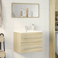 Mobile Lavabo-Armadietto da bagno Rovere Sonoma 60x38,5x48 cm in Legno Multistrato
