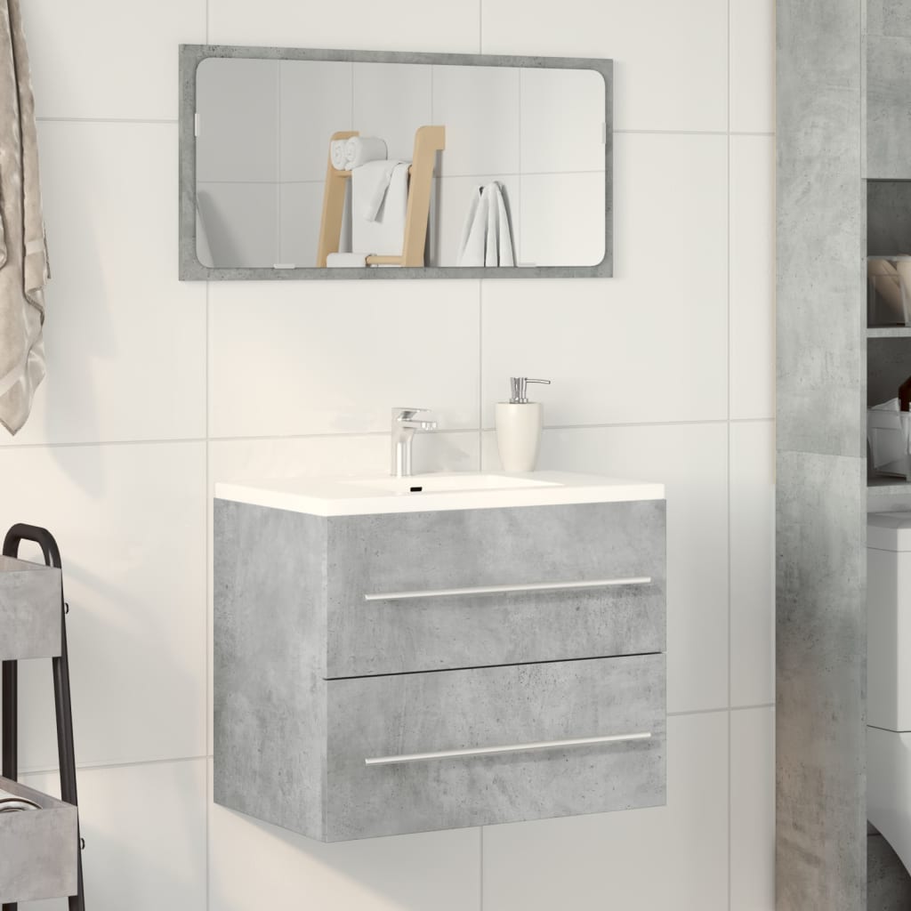 Mobile Lavabo-Armadietto da bagno Grigio Cemento 60x38,5x48 cm in Legno Multistrato