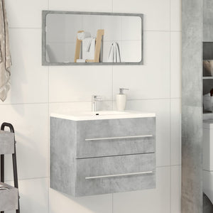 Mobile Lavabo-Armadietto da bagno Grigio Cemento 60x38,5x48 cm in Legno Multistrato